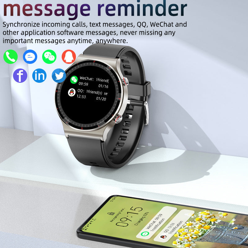 Medizinische EKG-Smartwatch | CFDA-zertifiziert | 512Hz High-Precision Biosensor | SpO2- & Herzfrequenz-Monitoring | KI-basierte Atemanalyse | IP67 Wasserdicht