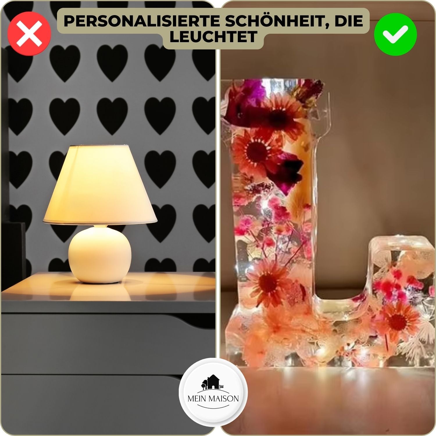 50% RABATT | FloraLetter™ - Florale Buchstabenlampen aus Harz