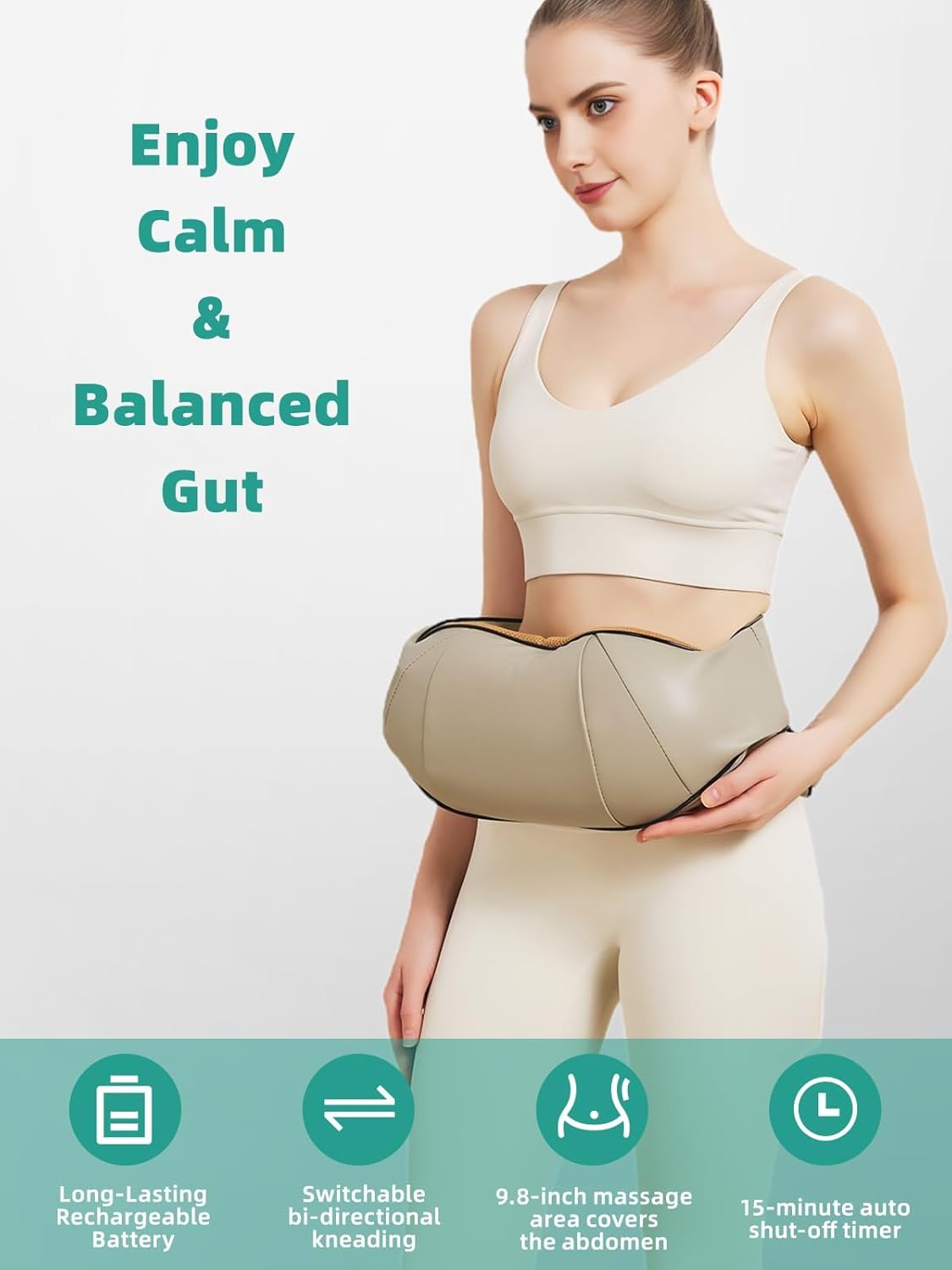 Buikmassageapparaat - verwarmingsfunctie - oplaadbaar ontwerp