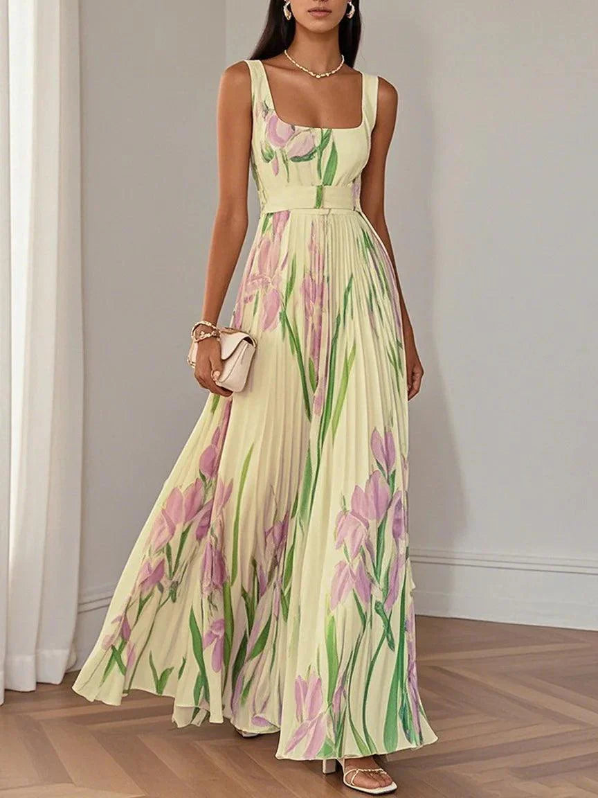 Brooklyn | Damen Boho Blumen Fließendes A-Linien Kleid