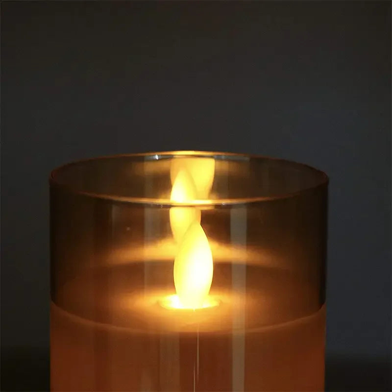 Kerzenlicht-Set - Glasgehäuse - LED-Flammeneffekt