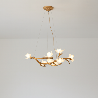 Tree branch chandelier