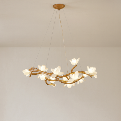 Tree branch chandelier