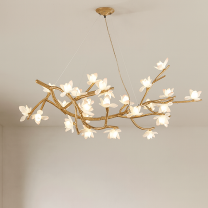 Tree branch chandelier