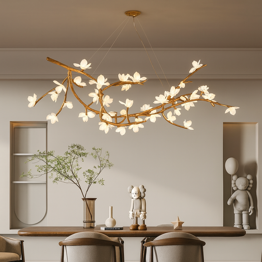 Tree branch chandelier