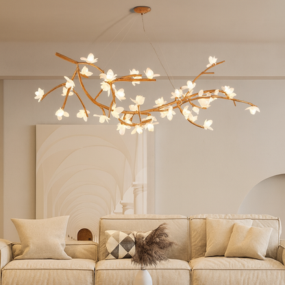 Tree branch chandelier