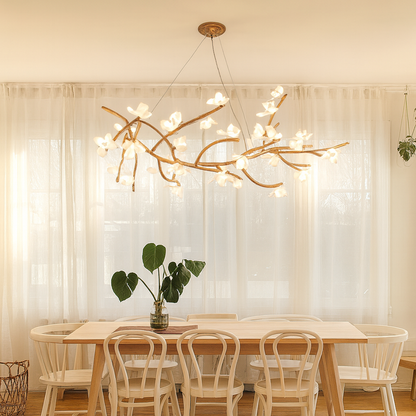 Tree branch chandelier
