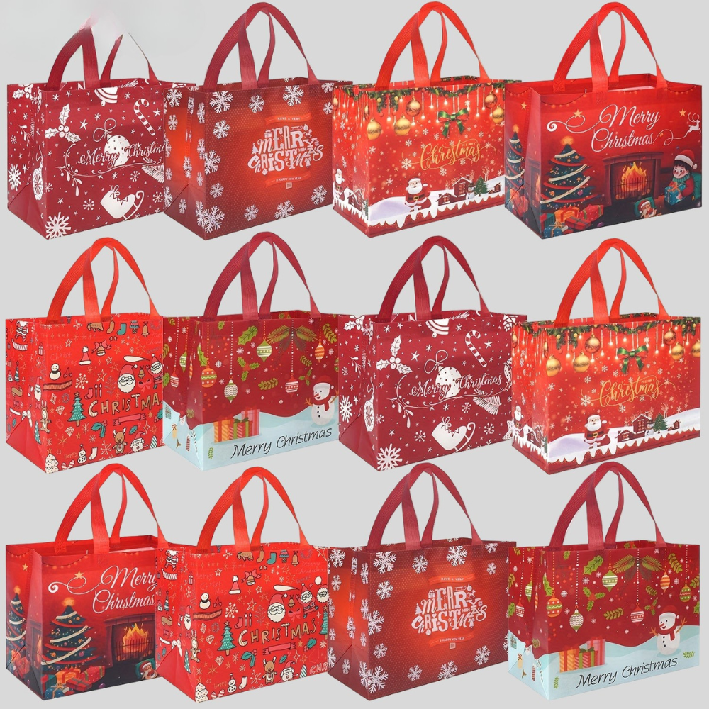 Wiederverwendbare Weihnachtsbeutel, große Tragetaschen für Geschenke