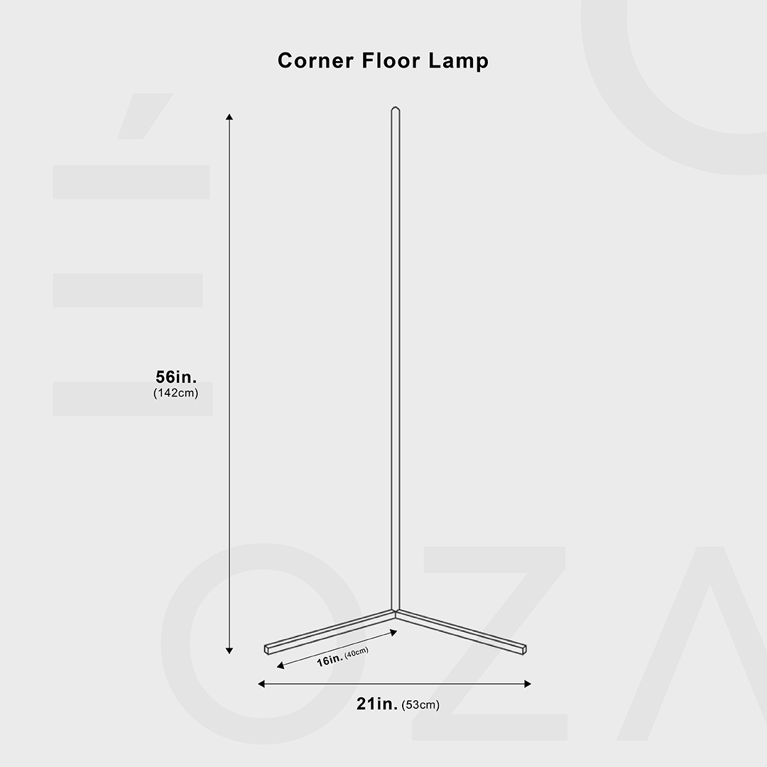 Slim LED-Ecklampe, dimmbar, Wohnzimmer & Schlafzimmer
