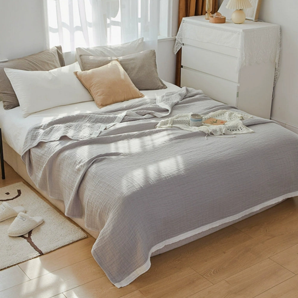 Deluxe muslin cotton multi-layer blanket