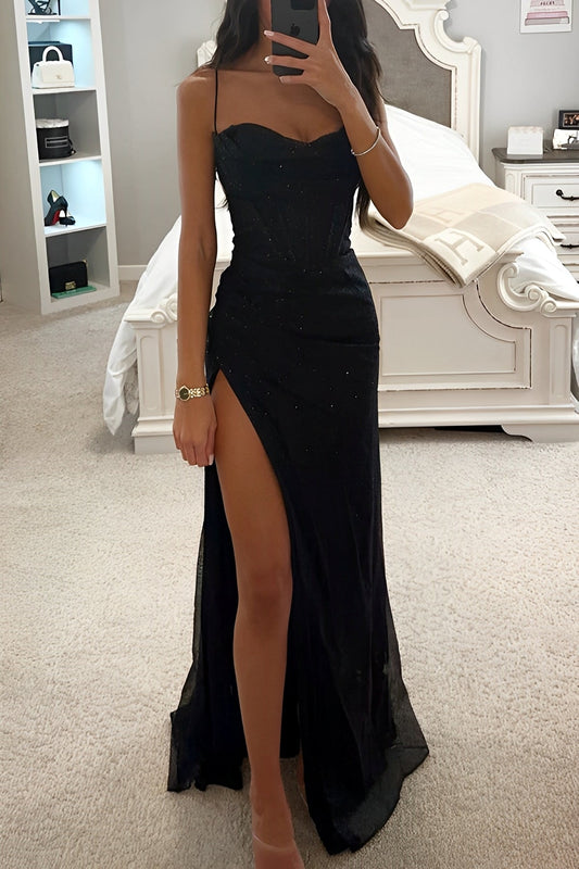 Evelyn | Maxikleid mit Herzausschnitt und Spaghetti-Trägern