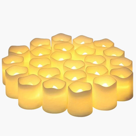 Flameless LED tea lights - Warm white - Battery operated