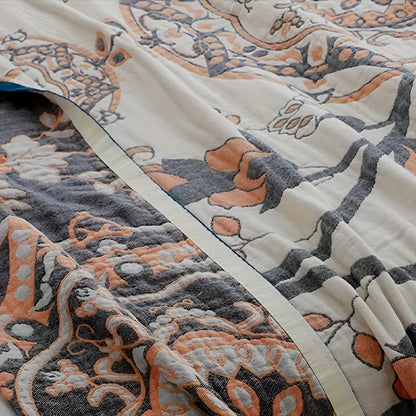 Floral pattern cotton blanket