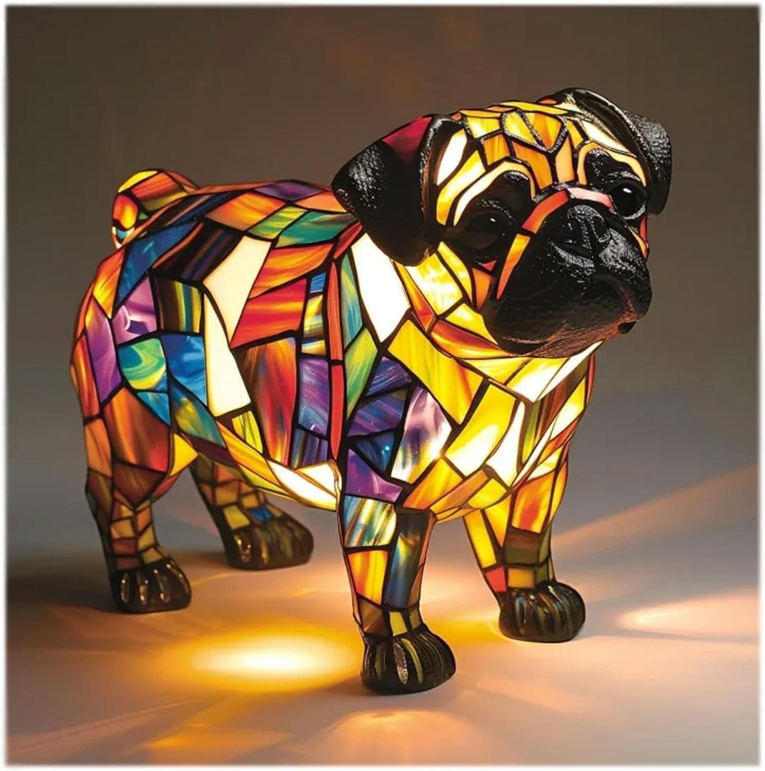 SHIMMER STATUE – Künstlerische LED-Nachtlampe mit Hunderassen-Motiv