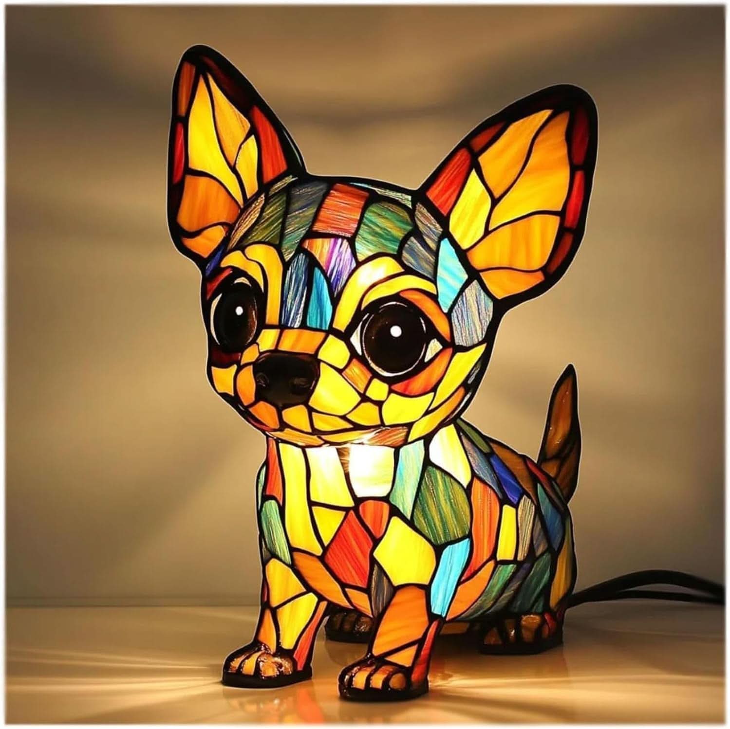 SHIMMER STATUE – Künstlerische LED-Nachtlampe mit Hunderassen-Motiv