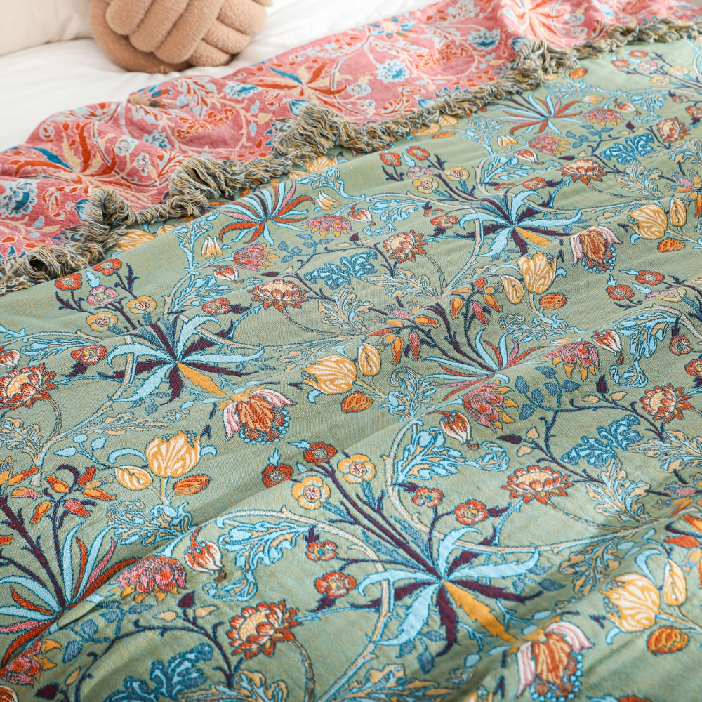 Wild Petal Reversible Decke aus reinem Baumwolle
