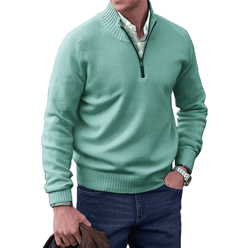 Herren Viertelzip-Pullover - Winter - Pullover - Strickpullover - Herren Halbzip-Pullover