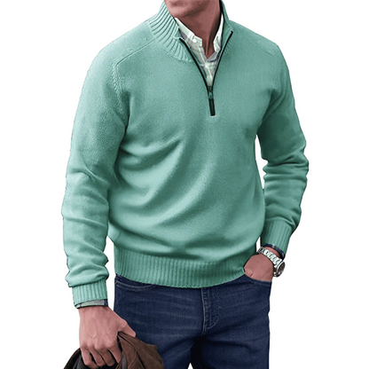 Herren Viertelzip-Pullover - Winter - Pullover - Strickpullover - Herren Halbzip-Pullover