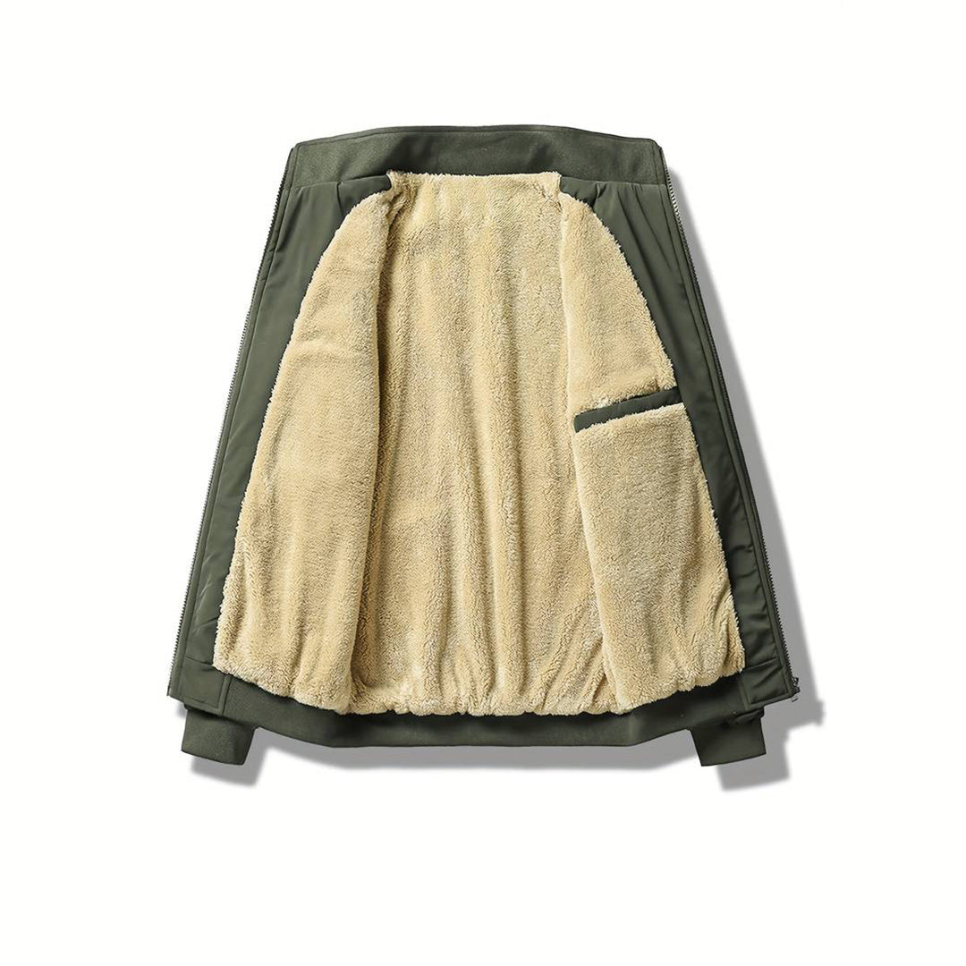 Winter Bomberjacke - Fleece-Futter - Reißverschluss - Winterjacke - Herren Bomberjacke