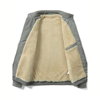 Winter Bomberjacke - Fleece-Futter - Reißverschluss - Winterjacke - Herren Bomberjacke