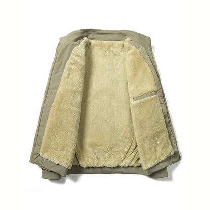 Winter Bomberjacke - Fleece-Futter - Reißverschluss - Winterjacke - Herren Bomberjacke