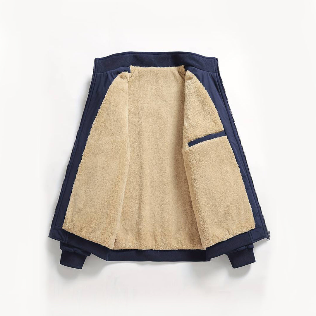 Winter Bomberjacke - Fleece-Futter - Reißverschluss - Winterjacke - Herren Bomberjacke