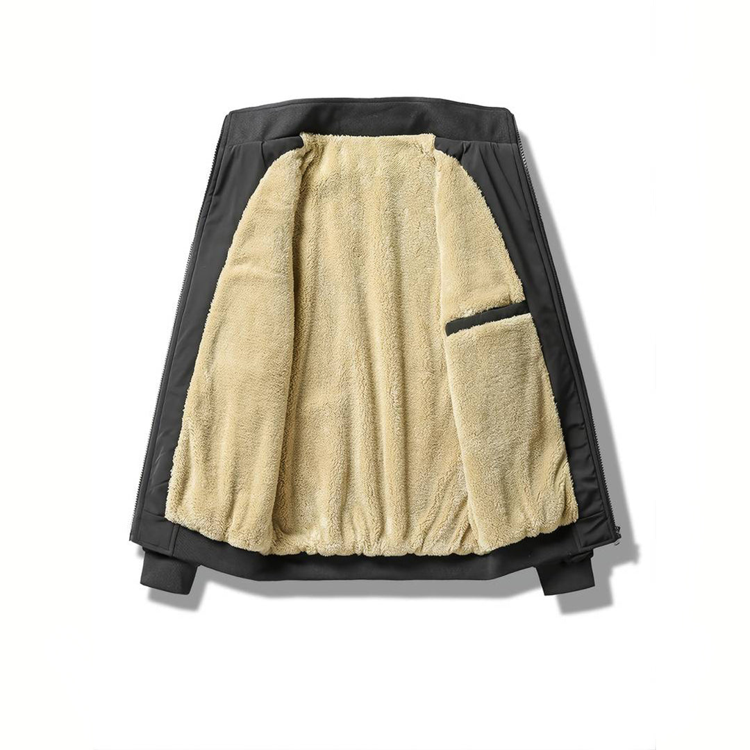 Winter Bomberjacke - Fleece-Futter - Reißverschluss - Winterjacke - Herren Bomberjacke