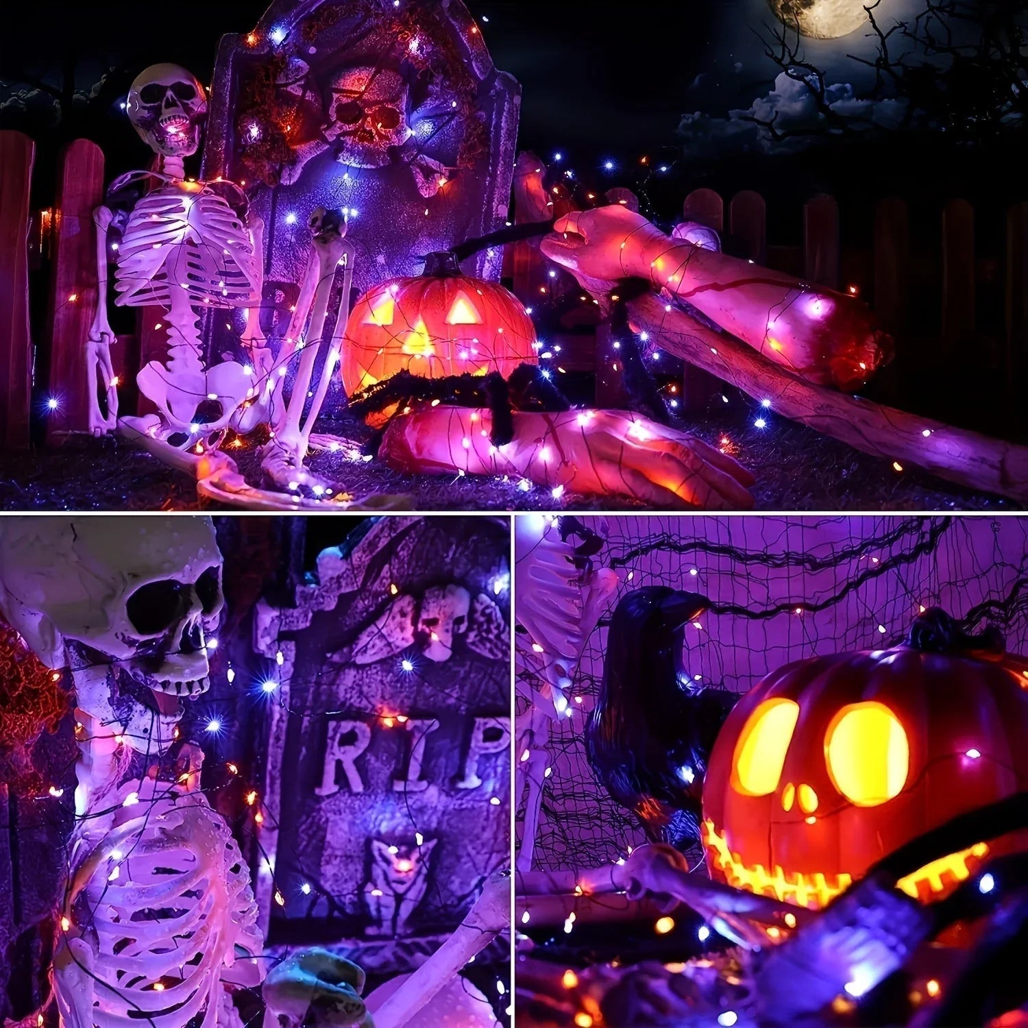 Halloween Lichterkette - Solarbetrieben - Außendekoration
