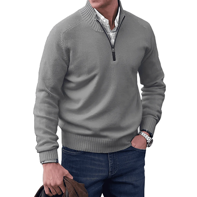 Herren Viertelzip-Pullover - Winter - Pullover - Strickpullover - Herren Halbzip-Pullover