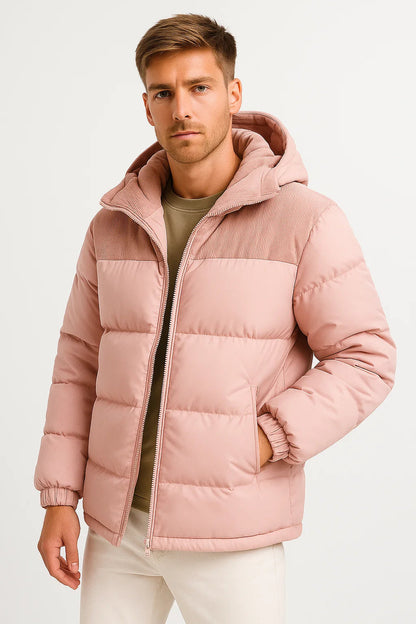 Herren Pufferjacke – Leichter Wintermantel mit Kapuze und Isolierung