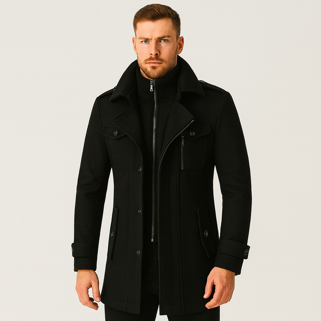 Winterjacke - Kurz - Reißverschluss - Wollmantel - Herren Wintermantel