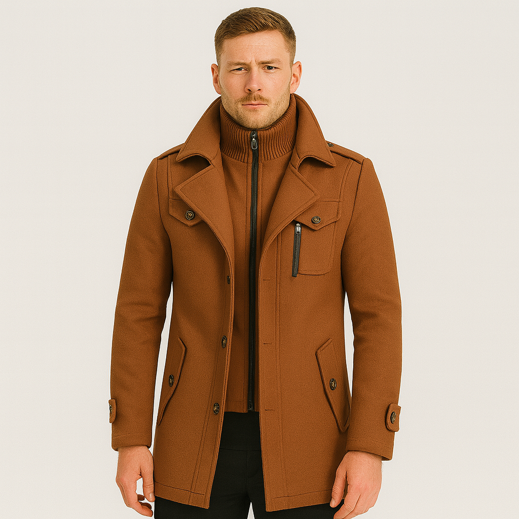 Winterjacke - Kurz - Reißverschluss - Wollmantel - Herren Wintermantel