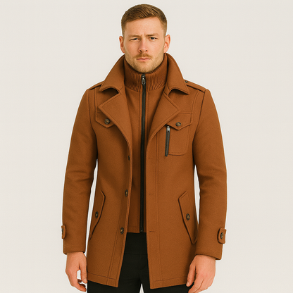 Winterjacke - Kurz - Reißverschluss - Wollmantel - Herren Wintermantel