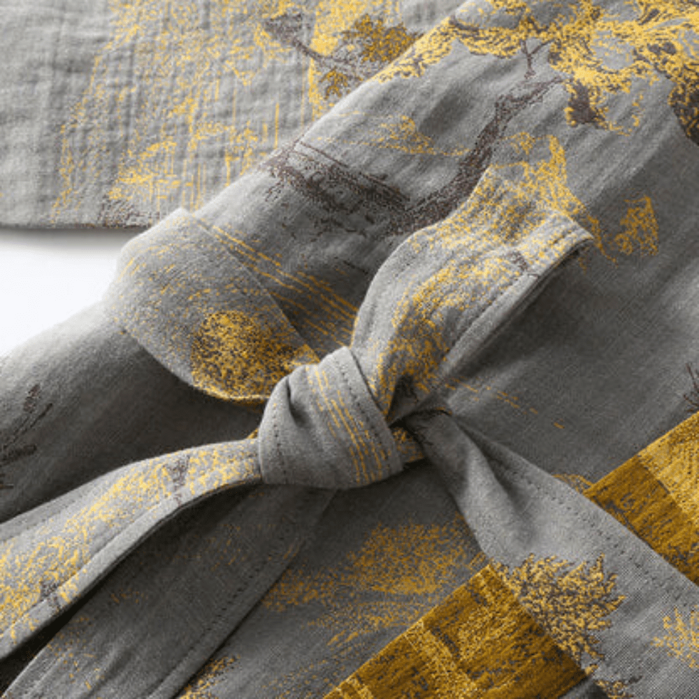 Kimono Baumwollgaze Bademantel – Retro-Bademantel im Unisex-Design