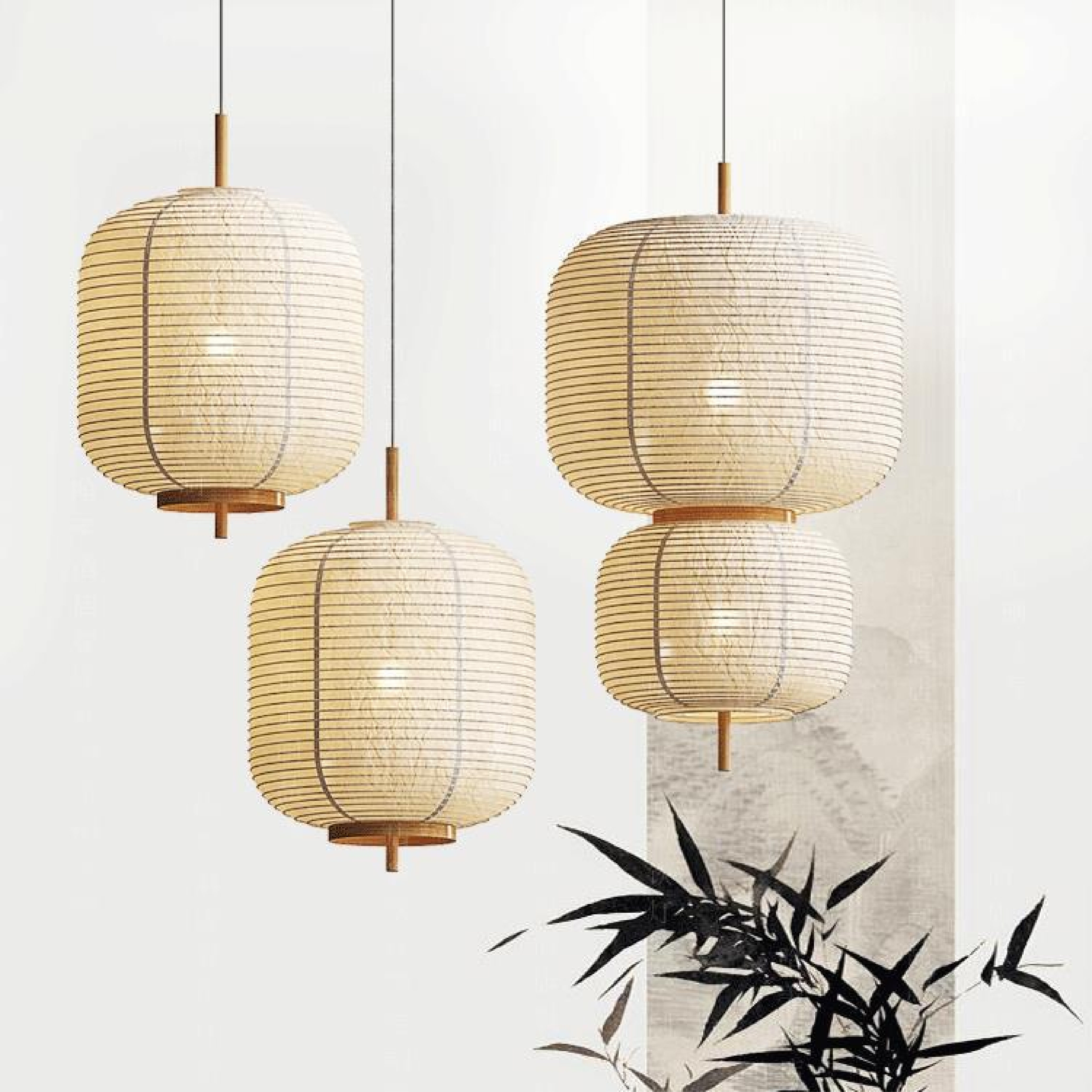 Japanische Reispapier Pendelleuchte