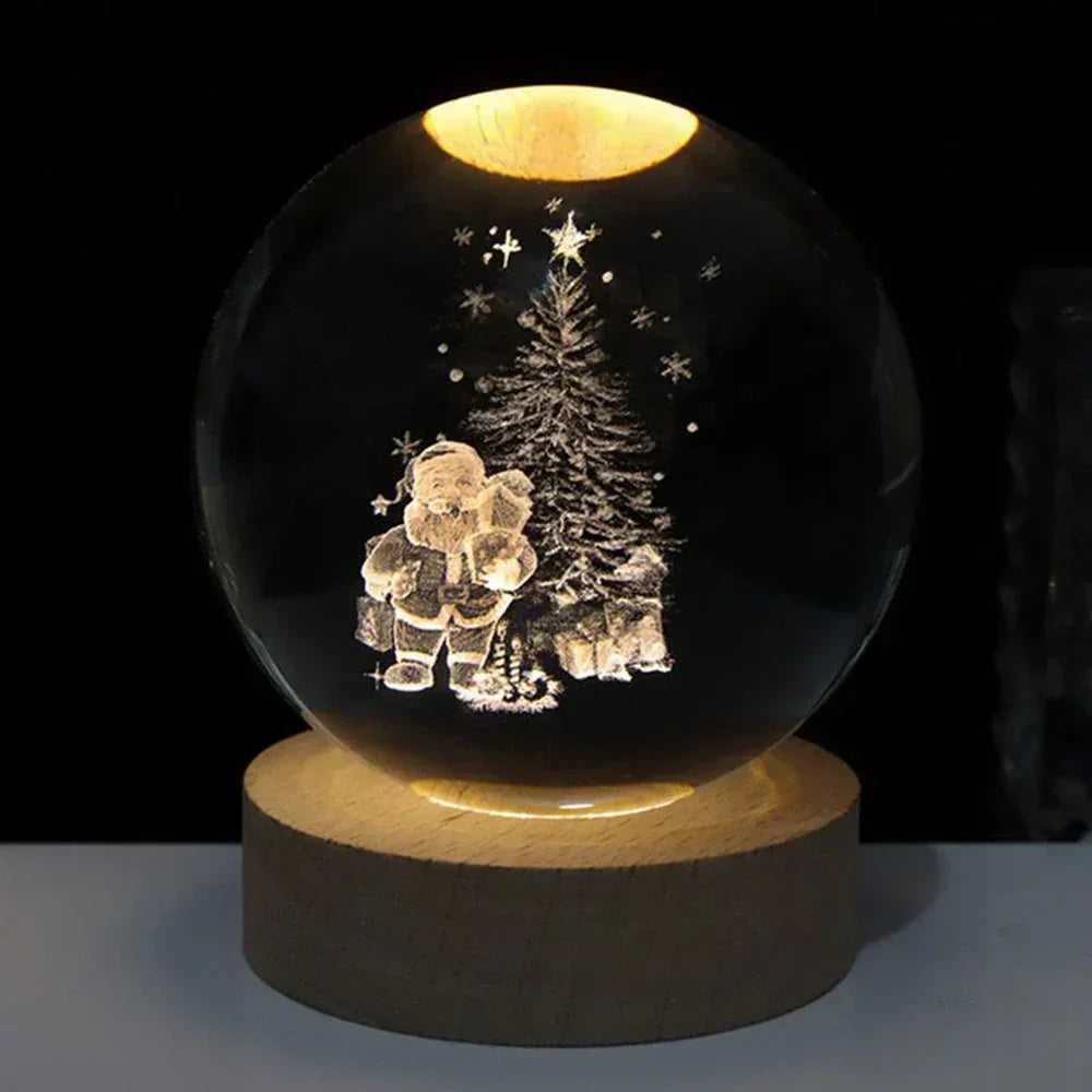 LED Nachtlicht - 3D Kristallkugel - USB betrieben