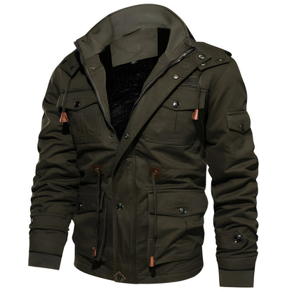 Cargo-Jacke | Mit Kapuze | Taschen | Fleecegefütterte Jacke | Herren Winterjacke