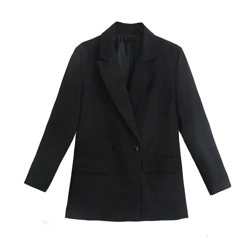 Damen Oversized Blazer Mantel | Langer Schnitt mit Doppelte Knopfleiste