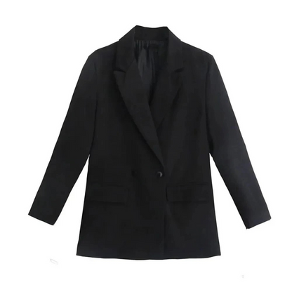 Damen Oversized Blazer Mantel | Langer Schnitt mit Doppelte Knopfleiste