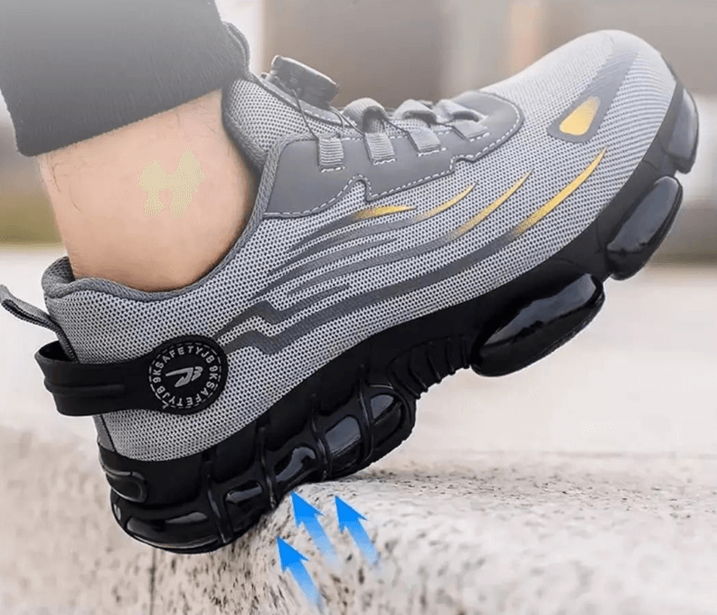 Herren Orthopädische Sicherheits-Sneaker | Stahlkappe mit Drehverschluss-Schnürung