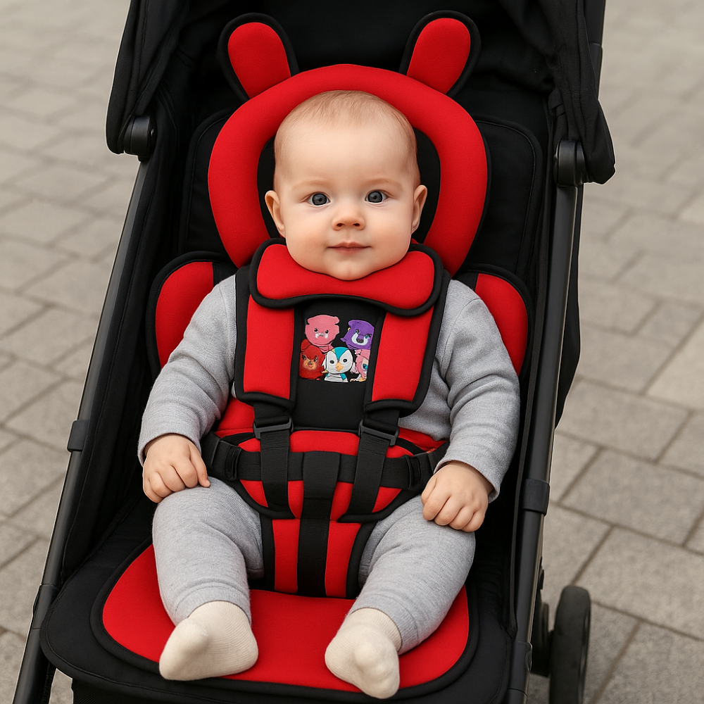 Tragbarer Baby-Reisesitz mit Sicherheitsgurt, leicht, faltbar, sicher für unterwegs