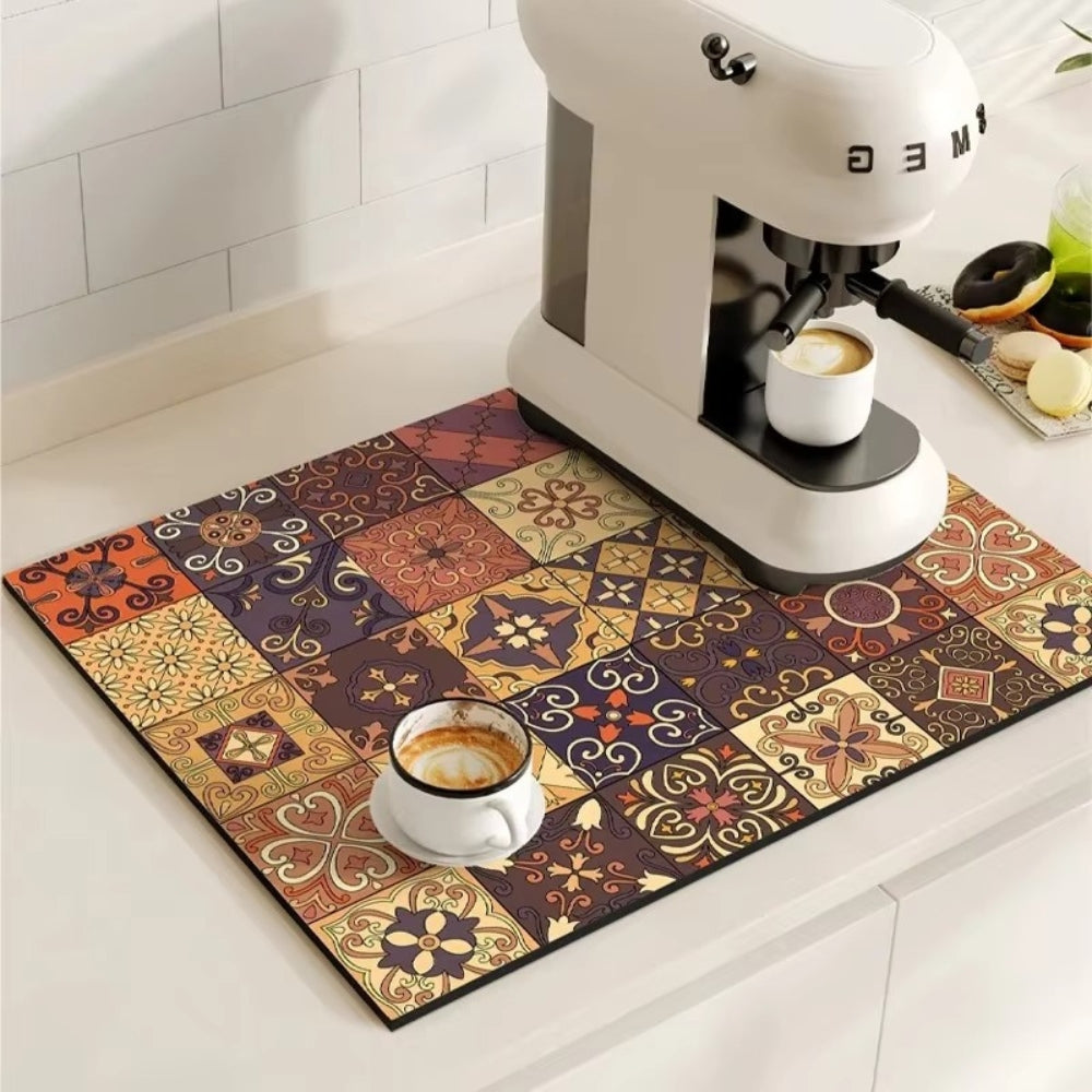 Retro-Fliesen-Design Absorbierende Kaffeemat