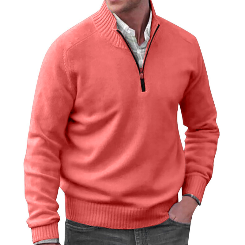 Herren Viertelzip-Pullover - Winter - Pullover - Strickpullover - Herren Halbzip-Pullover