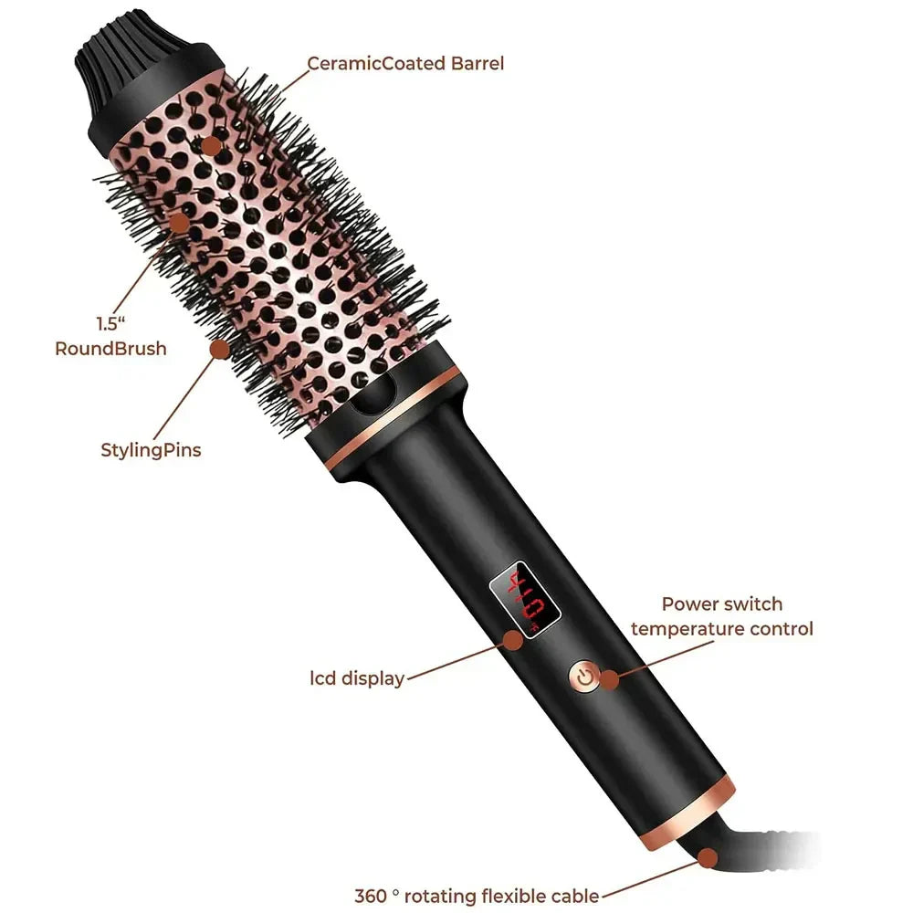 Stylique 3-in-1 Ion Haarglätter & Lockenstab | Glätten, Wellen, Volumen | Anti-Scald Bürste