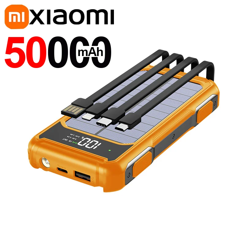Solar Powerbank Voltora 20K | 20.000mAh | 4-in-1 Kabel | Schnellladung & Notfall-LED | Für iPhone & Samsung