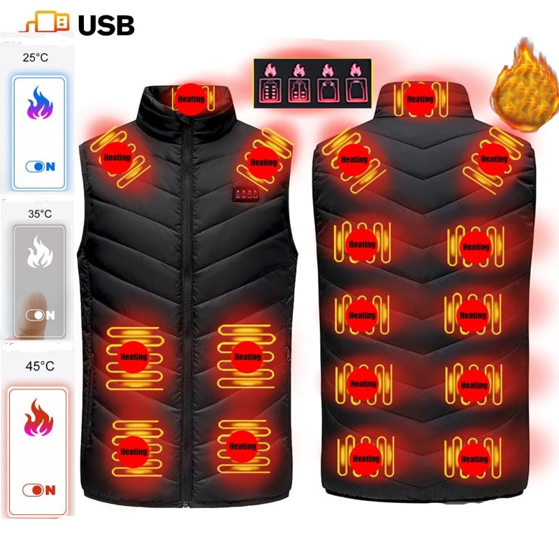 4-17 Zonen elektrisch beheizbare Weste