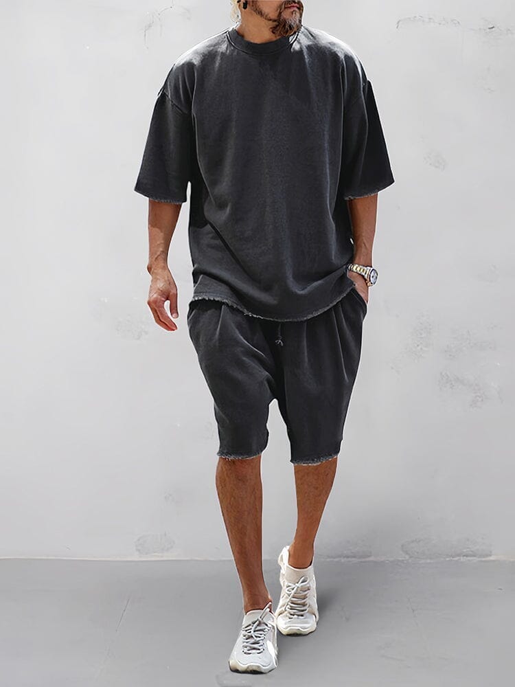 Zweiteiliges Set - Herren Oversized T-Shirt und Sweatshorts Set