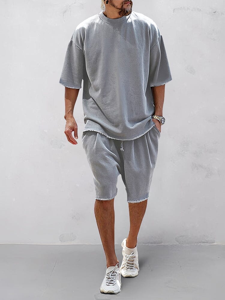 Zweiteiliges Set - Herren Oversized T-Shirt und Sweatshorts Set