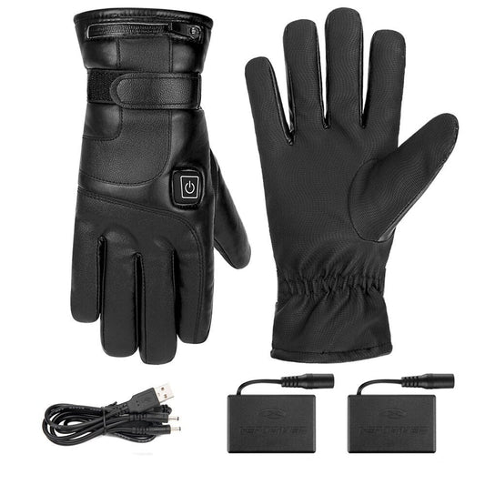 Beheizbare Leder Winterhandschuhe mit 2500MAh Batterien