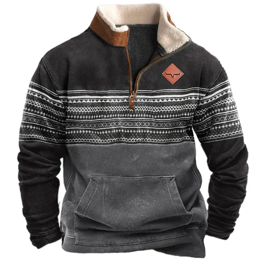 Herren Halbzip-Pullover - Warm - Winter - Fleece-Pullover - Herren Viertelzip-Pullover